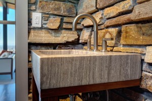 Bathroom sink / stone wall detail 